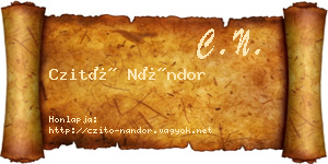 Czitó Nándor névjegykártya