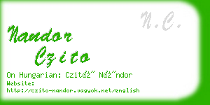 nandor czito business card